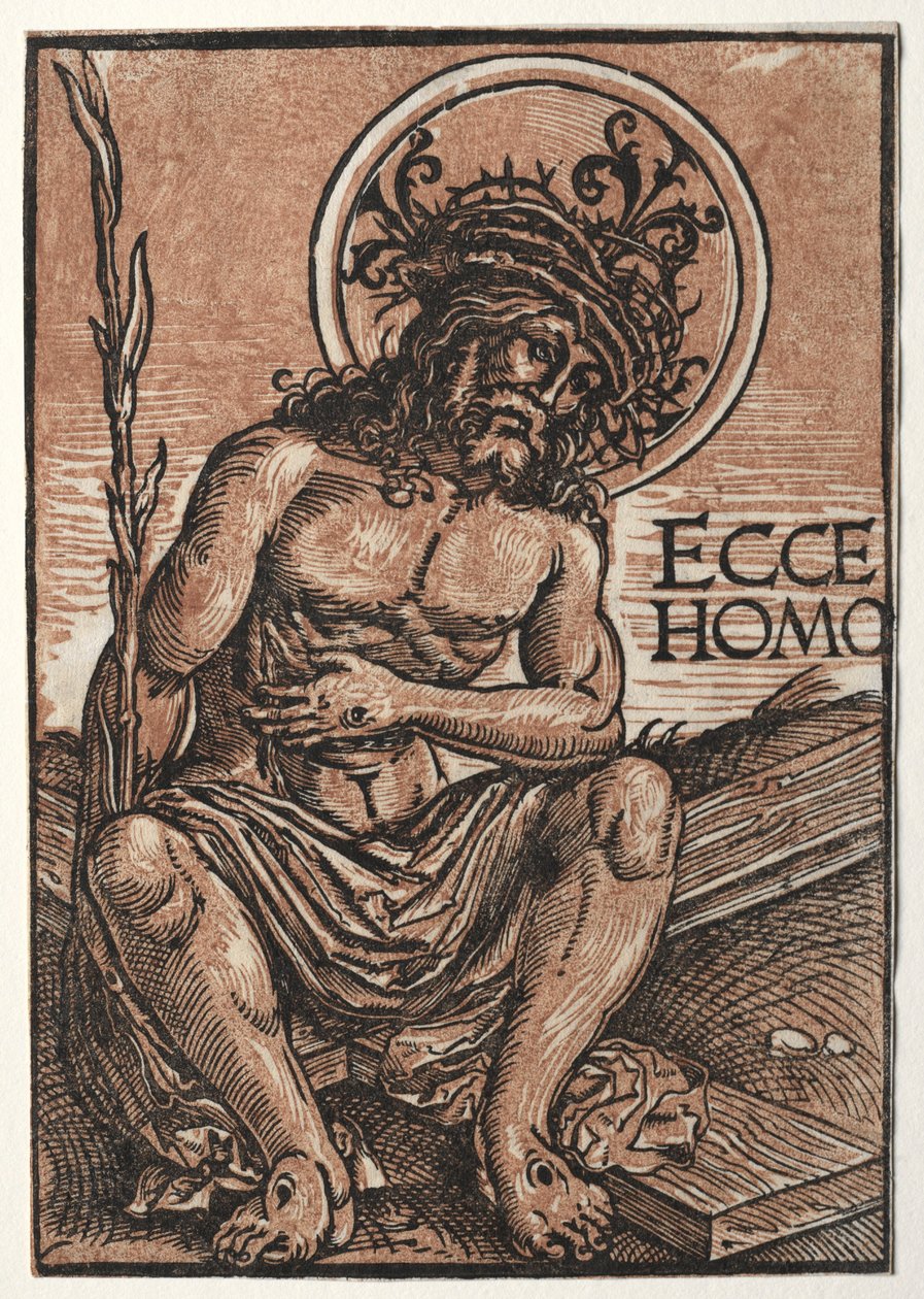 O Homem das Dores Sentado na Cruz, c. 1522 de Hans Weiditz