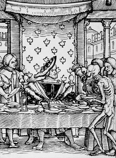 A morte e o rei, da dança da morte, gravura por Hans Lutzelburger, c.1538 de Hans after Holbein the Younger