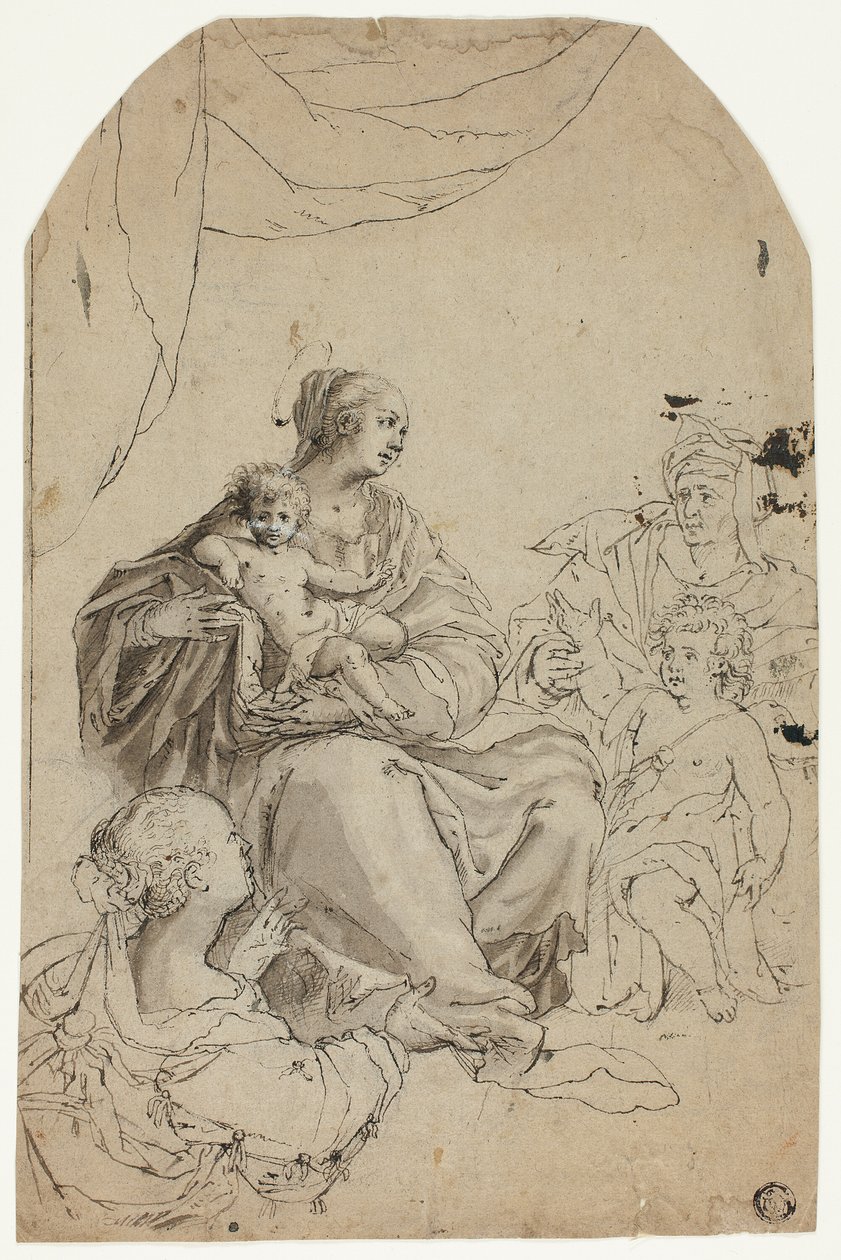 Madona e Menino com os Santos Isabel, João e Ana de Hans von Aachen