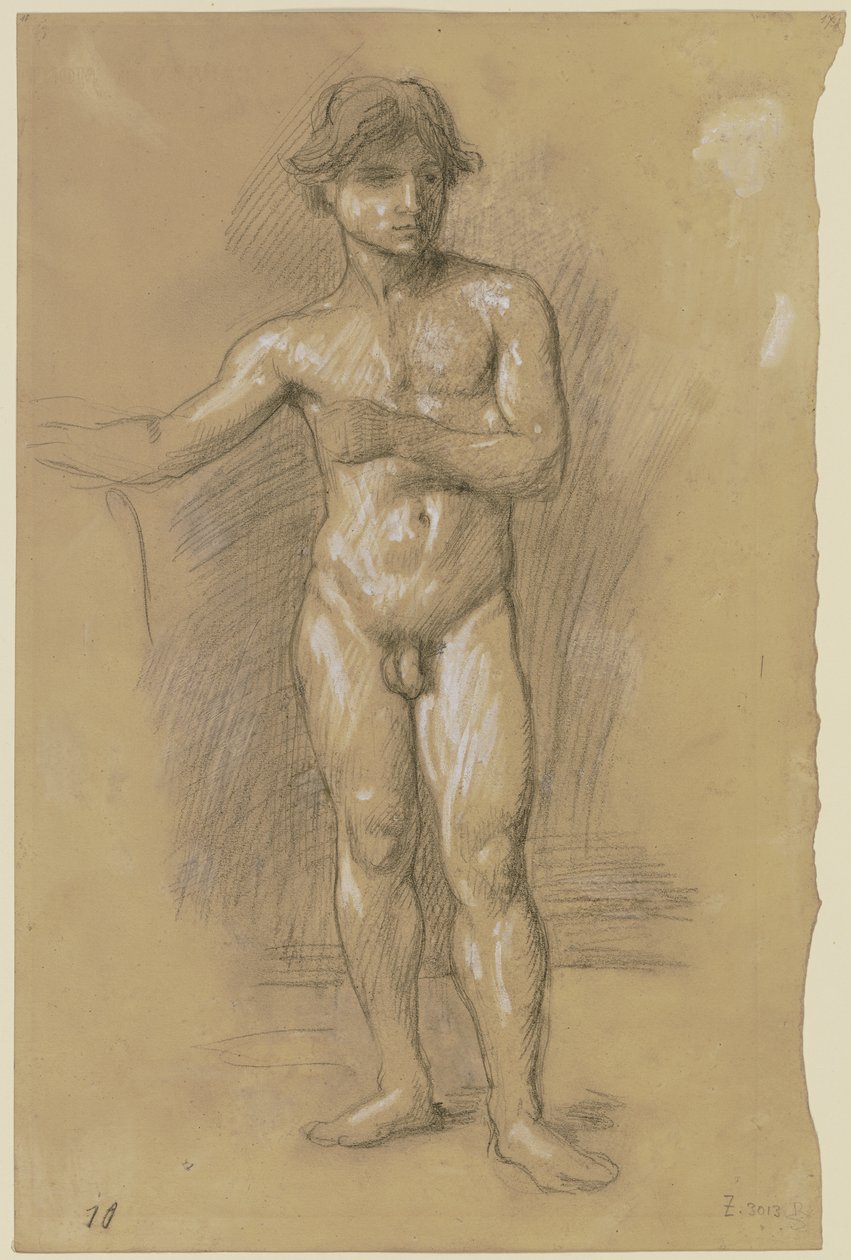 Nu de um jovem de pé de Hans von Marées