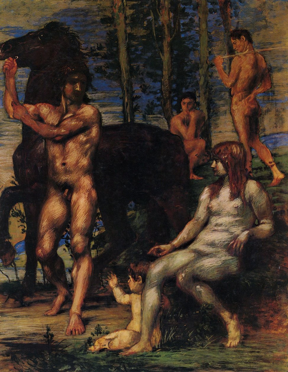 Tratador de cavalos e ninfa de Hans von Marées