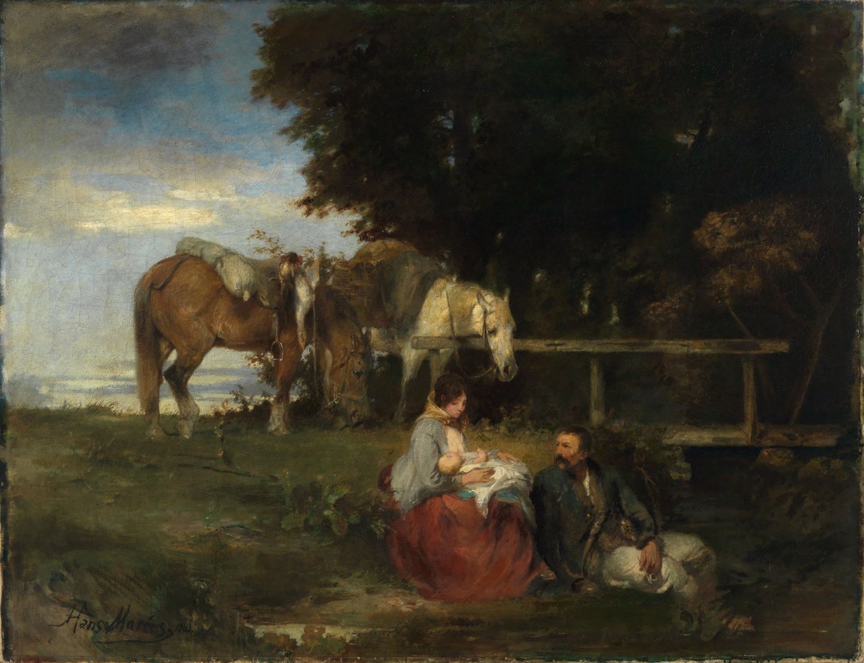 Descanso à beira da floresta de Hans von Marées