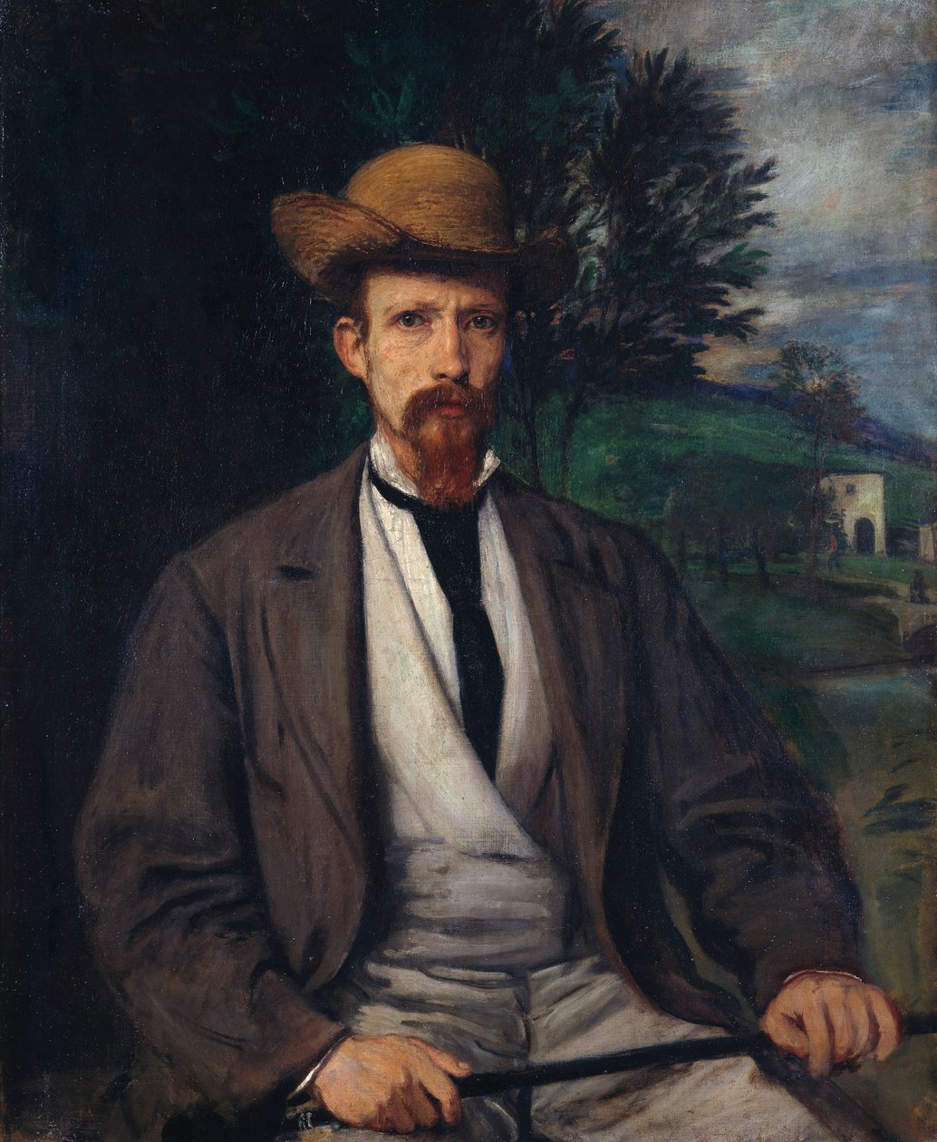 Auto-retrato com Chapéu Amarelo de Hans von Marées