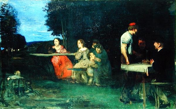Uma cena romana de 1871 de Hans von Marées