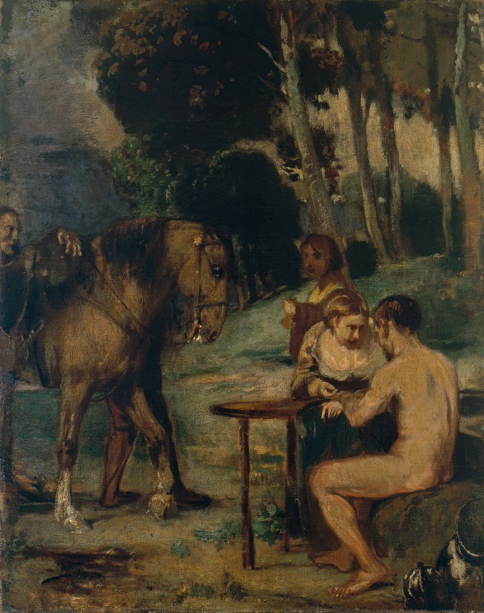 Cenário florestal noturno de Hans von Marées