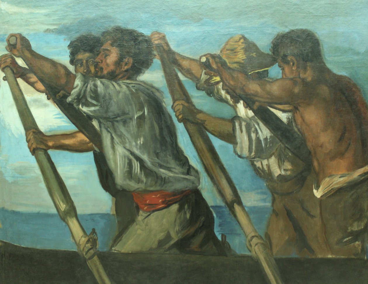 Alemão: Ruderer. Estudo dos frescos da Estação Zoológica de Nápoles Os Remadores de Hans von Marées
