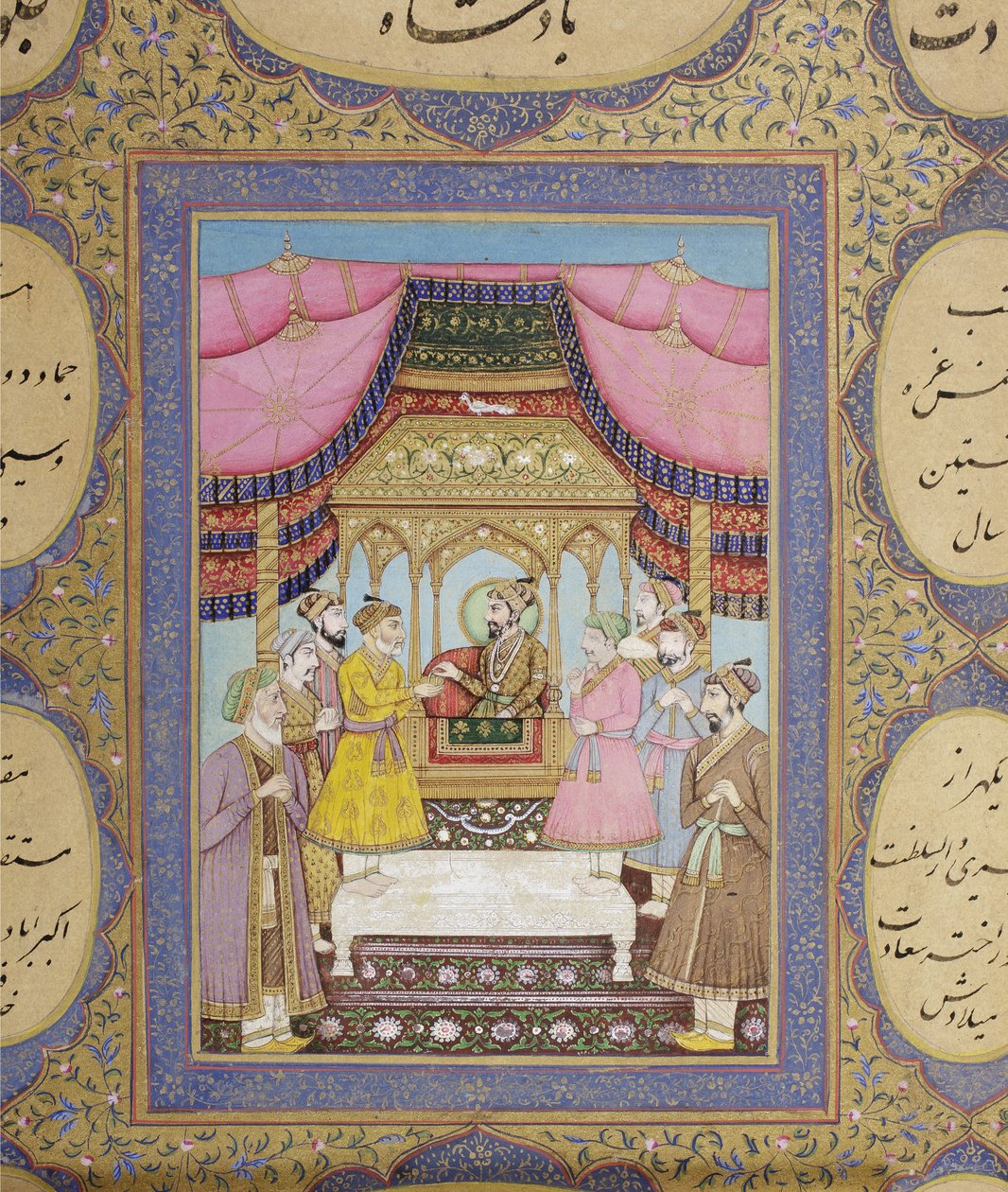 Álbum de Genealogia dynástica de Mughal, 1855 (wc e ouro opacos sobre papel) de Haqim Ahasan Ullah Khan