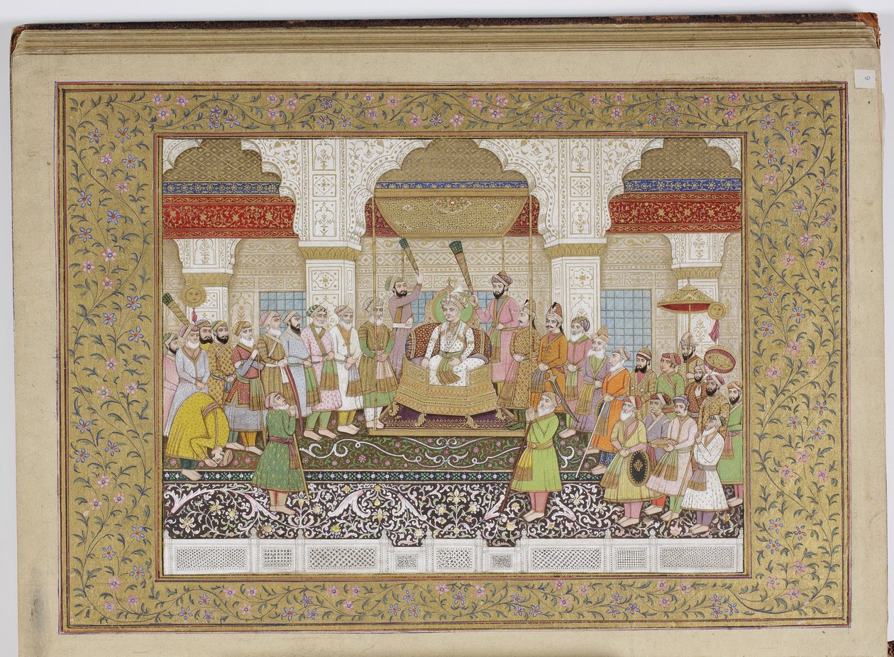 Álbum de Genealogia dynástica de Mughal, 1855 (wc e ouro opacos sobre papel) de Haqim Ahasan Ullah Khan