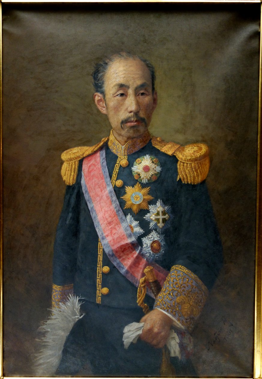 Retrato de Sanjo Sanetomi (1837-1891) de Harada Naojiro