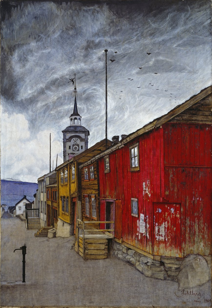 Rua em Røros de Harald Oscar Sohlberg