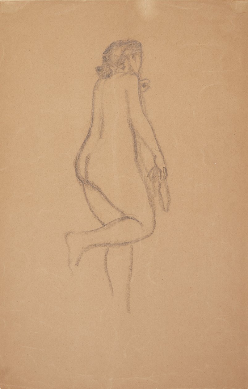 Modelo feminino em pé visto obliquamente por trás de Harald Giersing