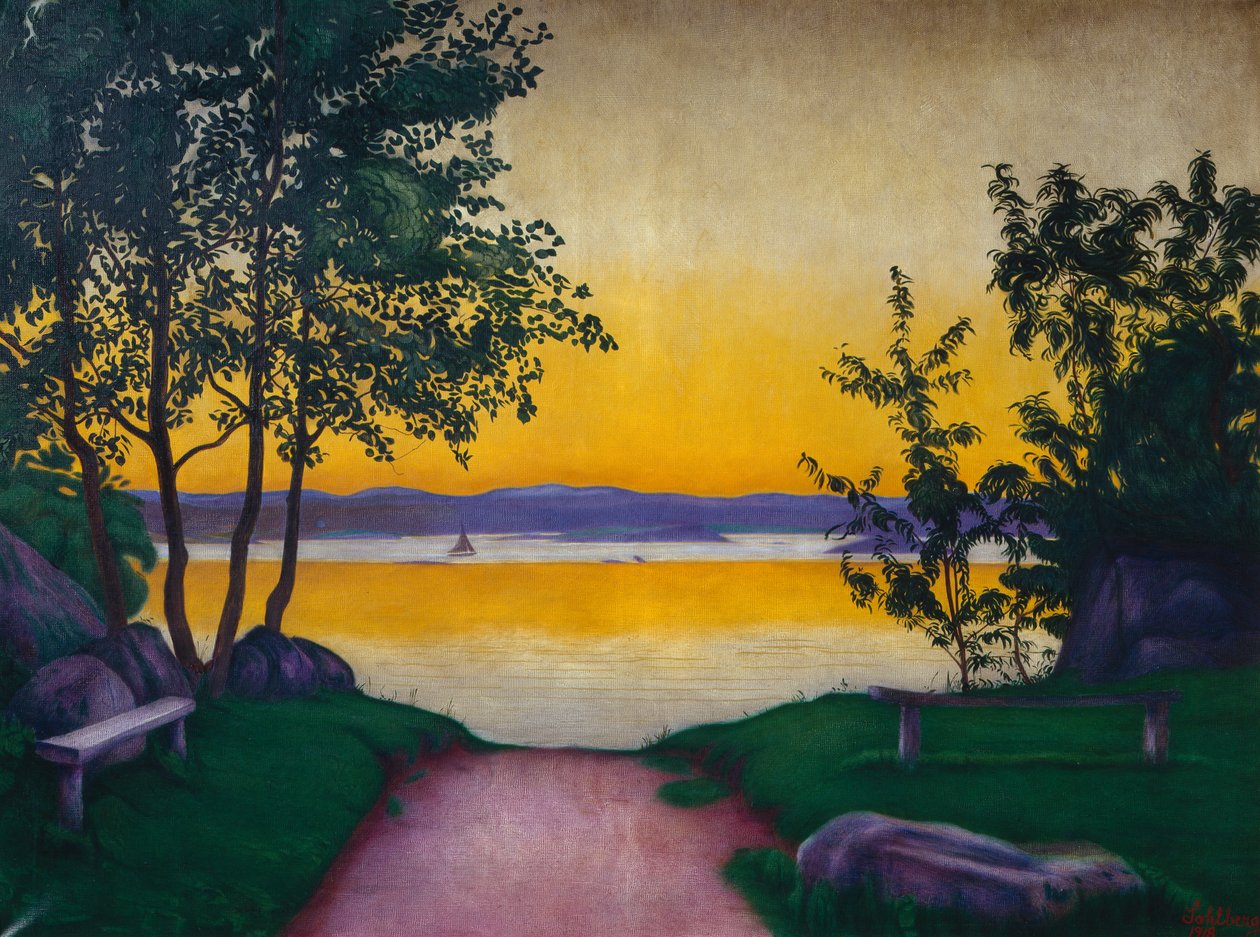 Ambiente nocturno, Viksfjorden de Harald Oscar Sohlberg