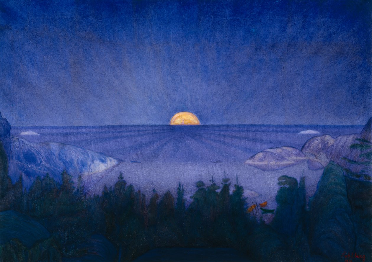 Nascer da lua de Harald Oscar Sohlberg