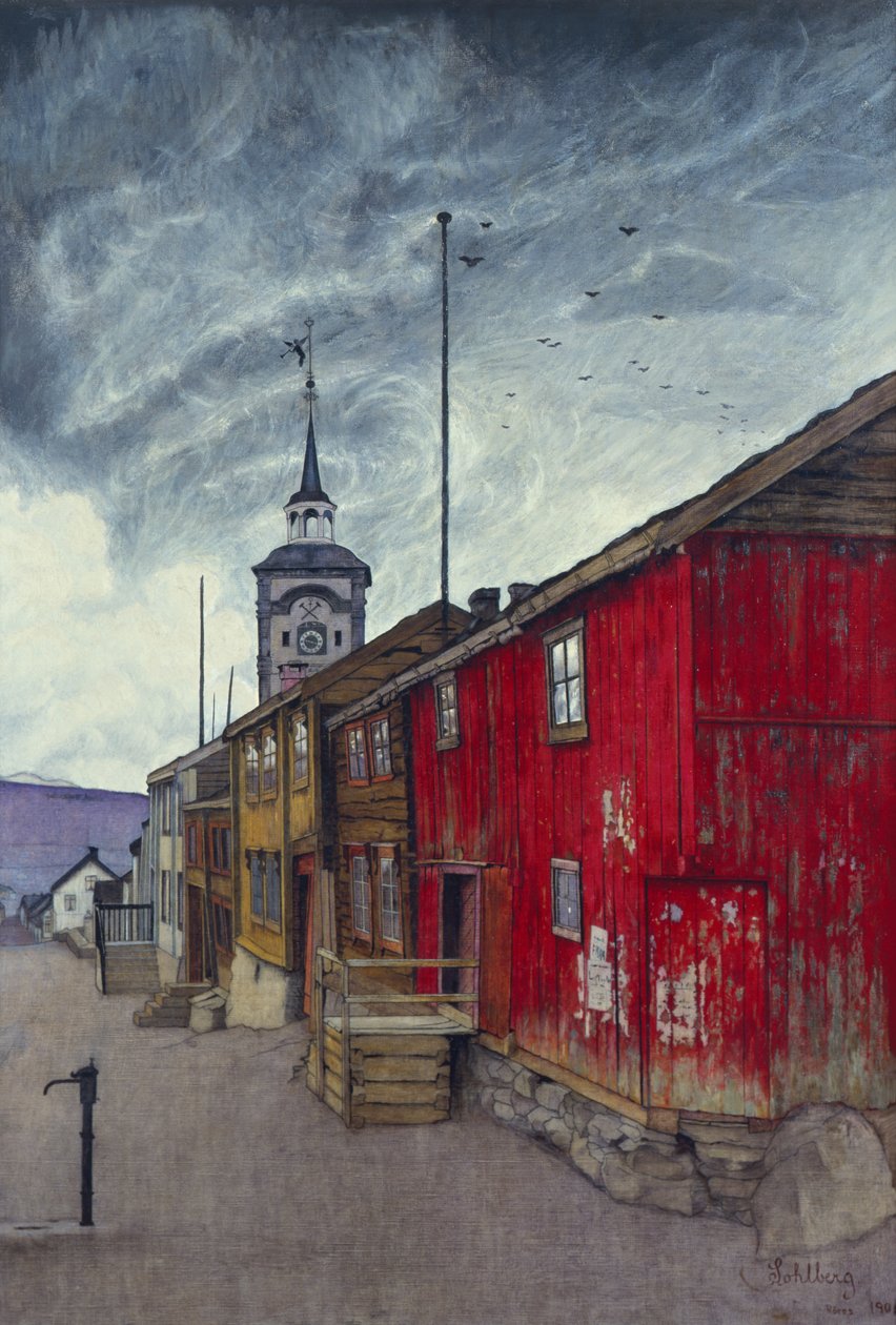 Rua em Røros de Harald Oscar Sohlberg