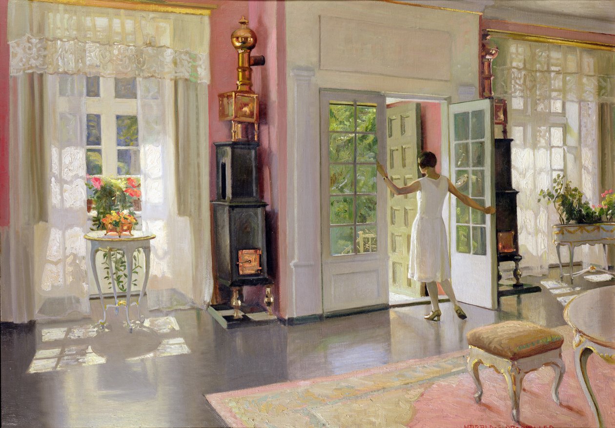 Interior (óleo sobre tela) de Harald Slott Moller