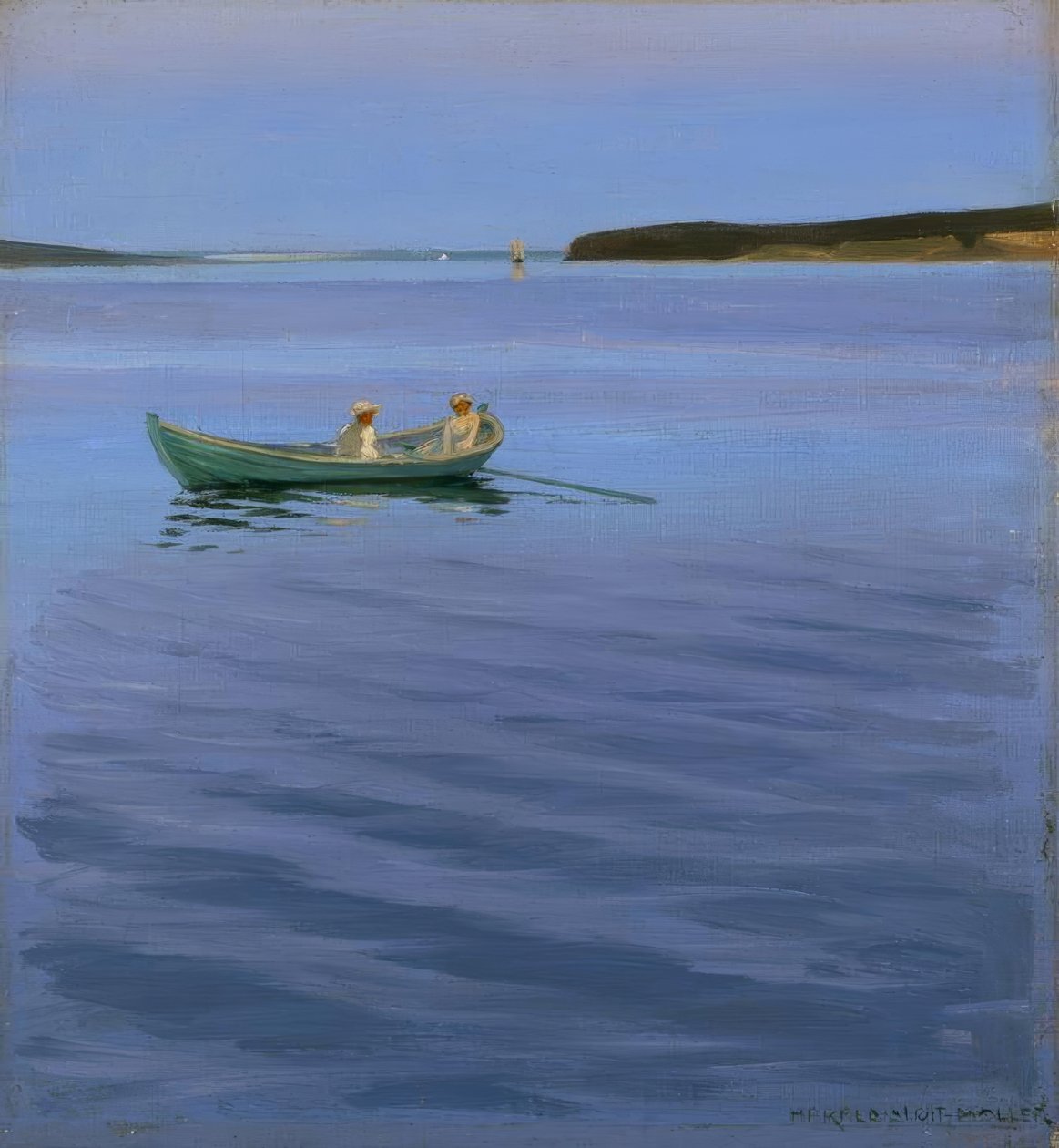 Passeio de barco no lago idílico de Harald Slott Moller
