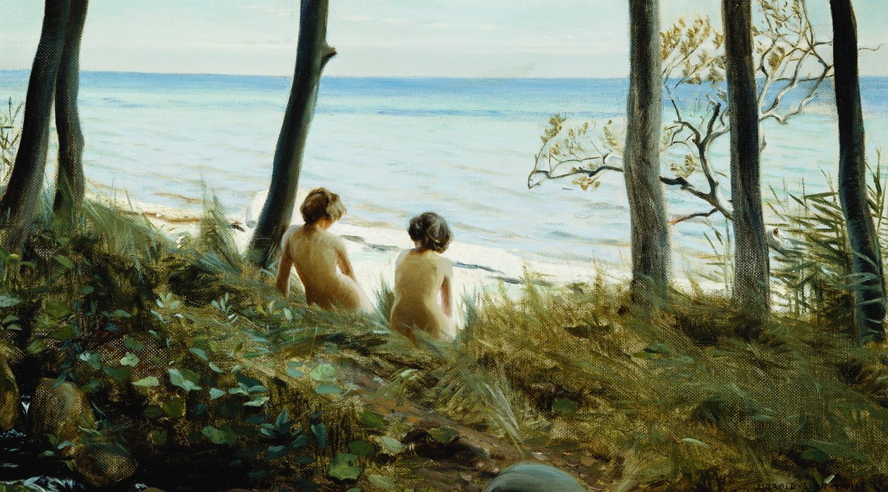 Na praia de Harald Slott Moller