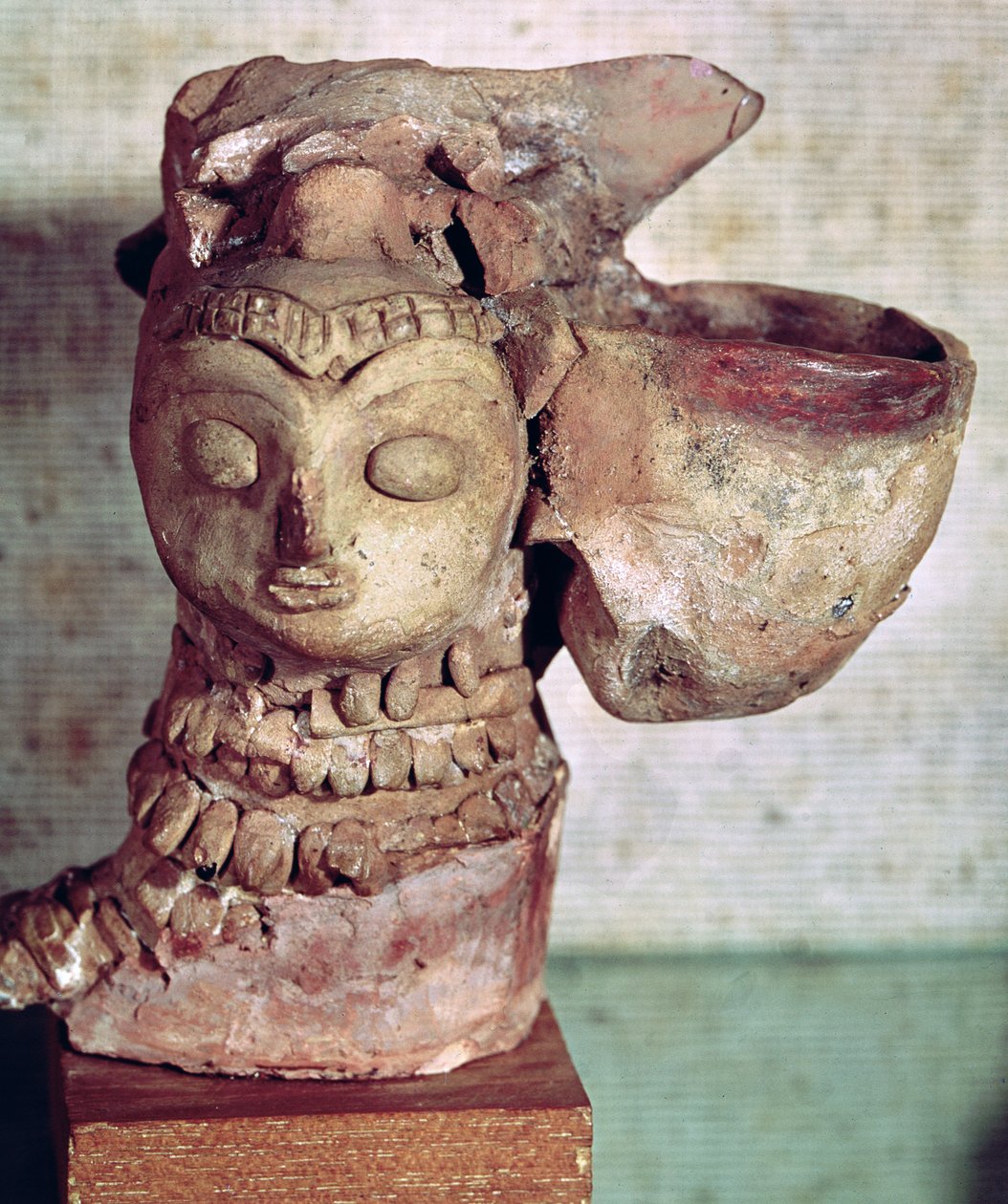 Lâmpada, em, a, forma, de, um, femininas, cabeça, de, Mohenjo-Daro, vale indus, paquistão, 3000-1500, bc de Harappan