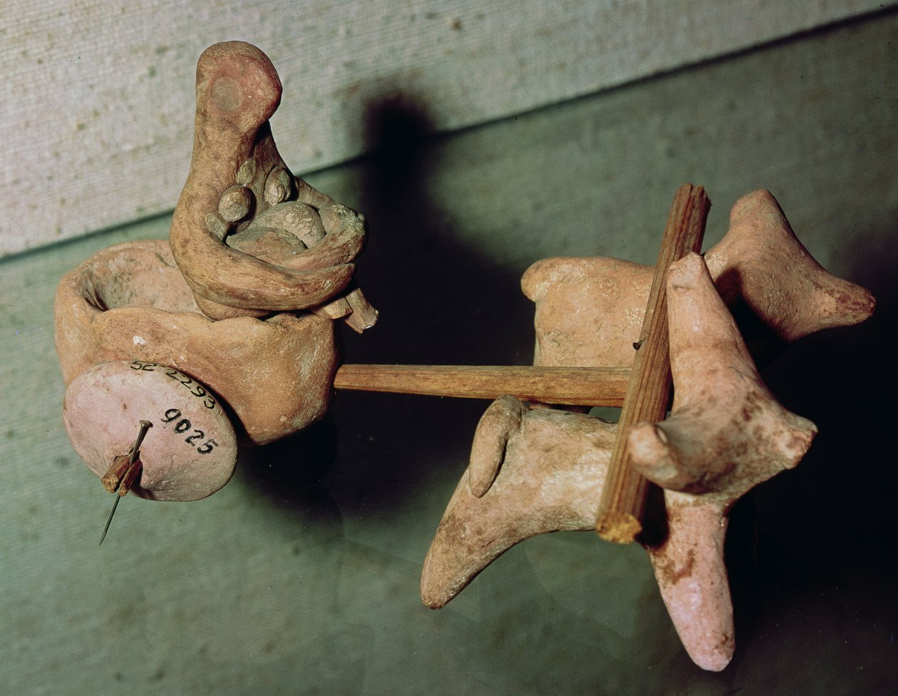 Modelo, de, um, carreta, puxado, por, dois, boi, de, Mohenjo-Daro, vale indus, paquistão, 3000-1500, bc de Harappan