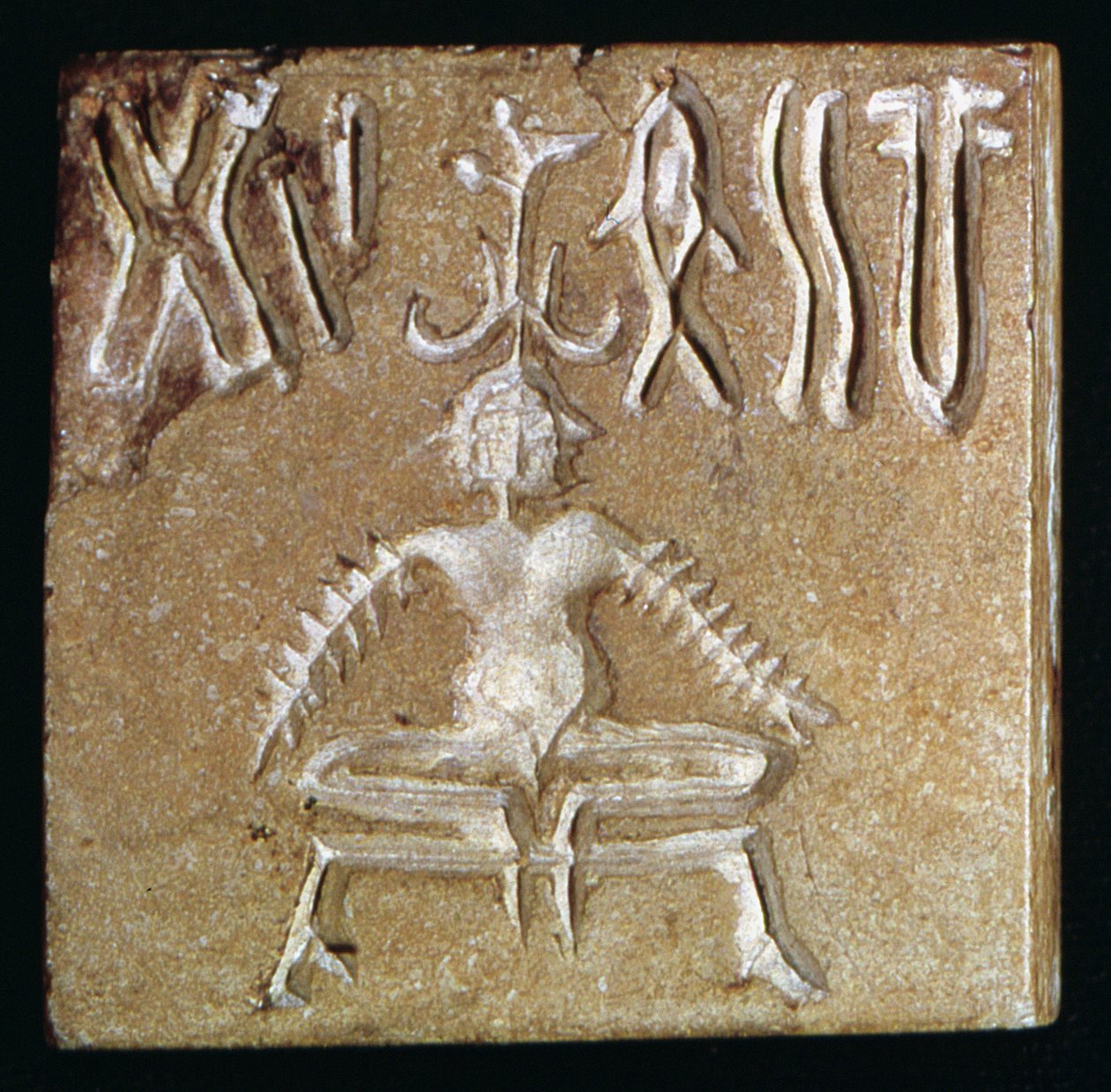 Selo, descrevendo, um, mitológico, animal, de, Mohenjo-Daro, vale indus, paquistão, 3000-1500, bc, pedra, detalhe, de, 162902 de Harappan