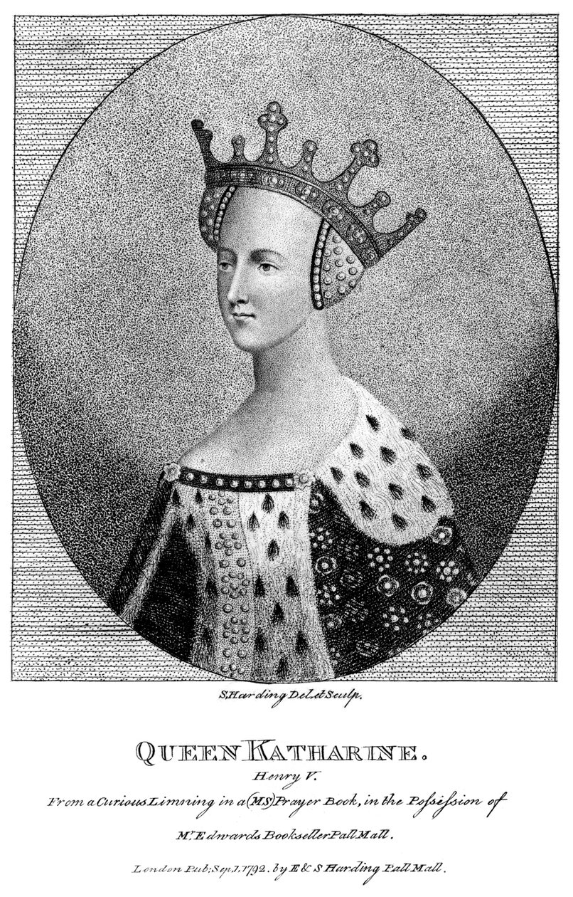 Catarina de Valois 1401-1437, rainha consorte do rei Henrique V, 1792. de Harding
