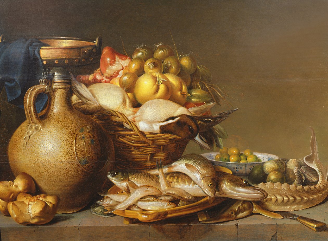 Uma vida ainda de peixe e outros alimentos de Harmen van Steenwyck