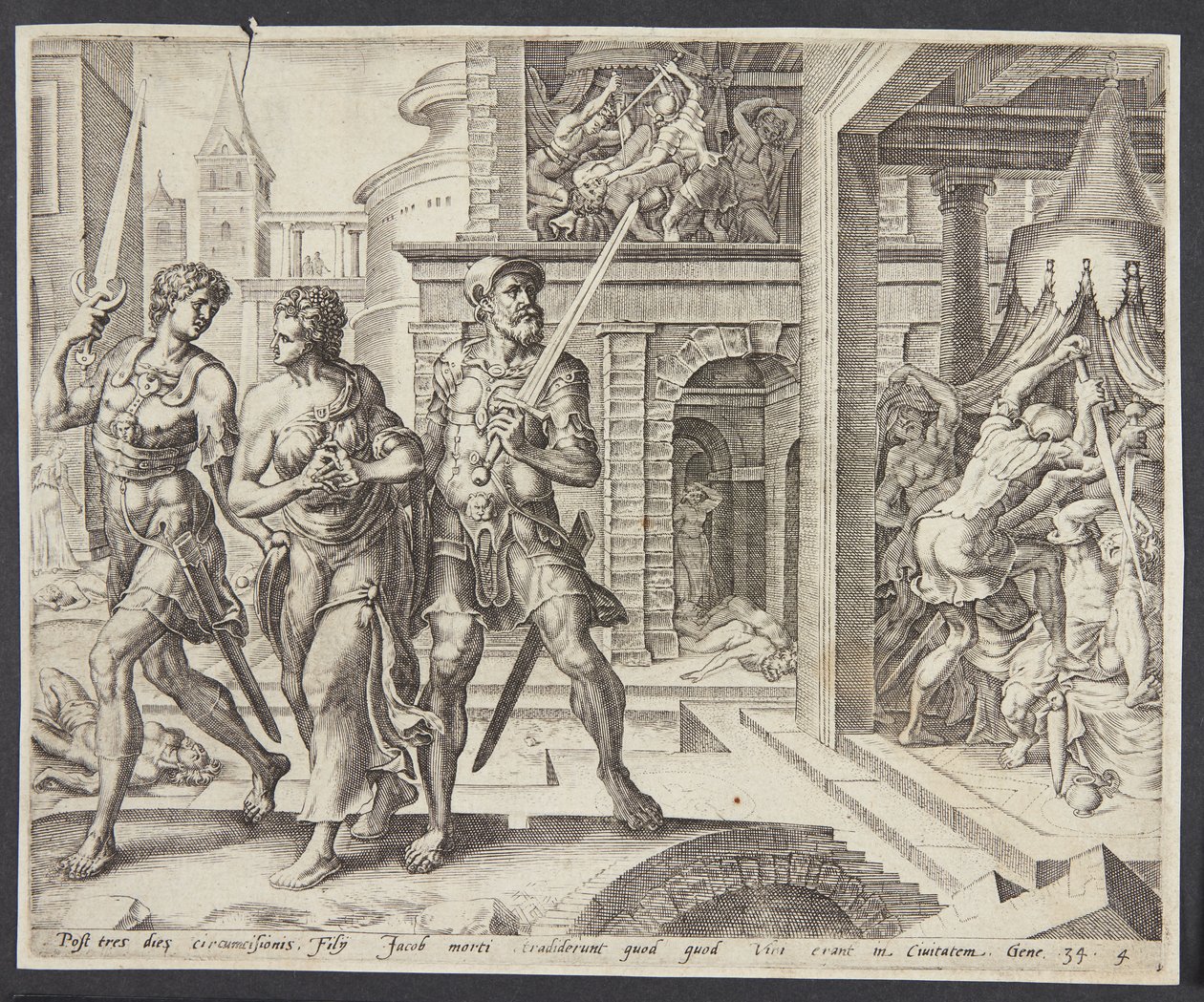 Dinah é levada para casa por Simeon e Levi de Harmen Jansz. Muller