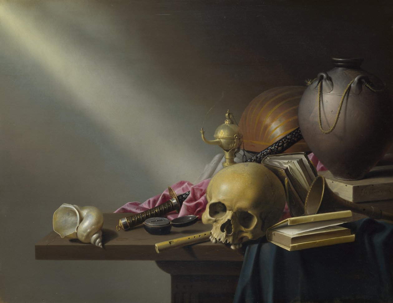 Uma alegoria das vaidades da vida humana, c. 1640 de Harmen Steenwijck