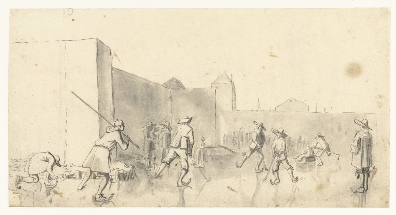 Patinadores no Zijlpoort, Haarlem de Harmen ter Borch