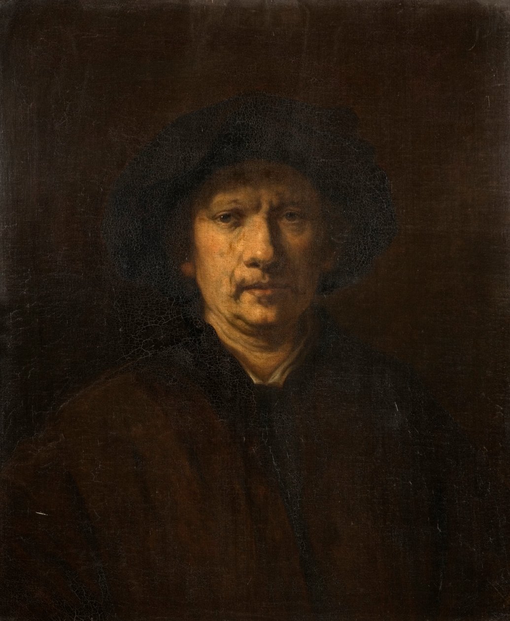Cópia de um auto-retrato do século XIX de Rembrandt van Rijn