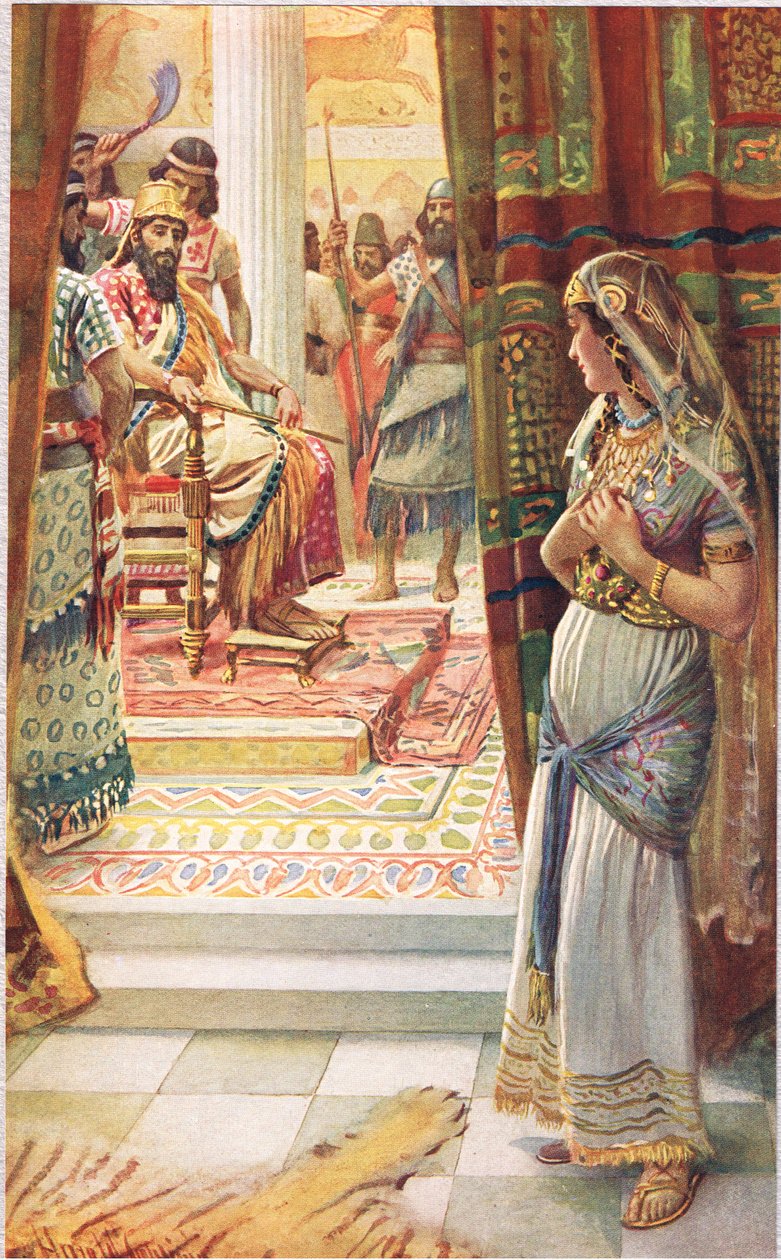 Ester, ilustração de &39;Mulheres da Bíblia&39;, publicado pela The Religious Tract Society, 1927 de Harold Copping