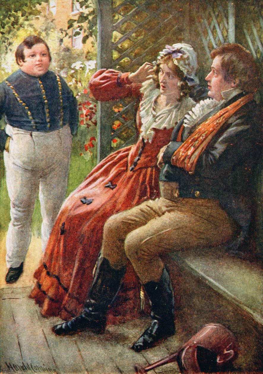 The Fat Boy, ilustração para &39;Character Sketches from Dickens&39; compilado por BW Matz, 1924 de Harold Copping