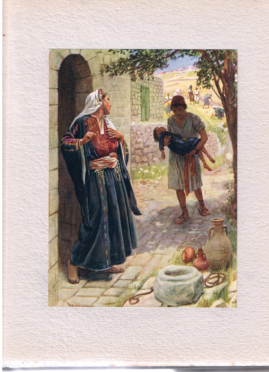 A mulher sunamita, ilustração de &39;Mulheres da Bíblia&39;, publicado pela The Religious Tract Society, 1927 de Harold Copping