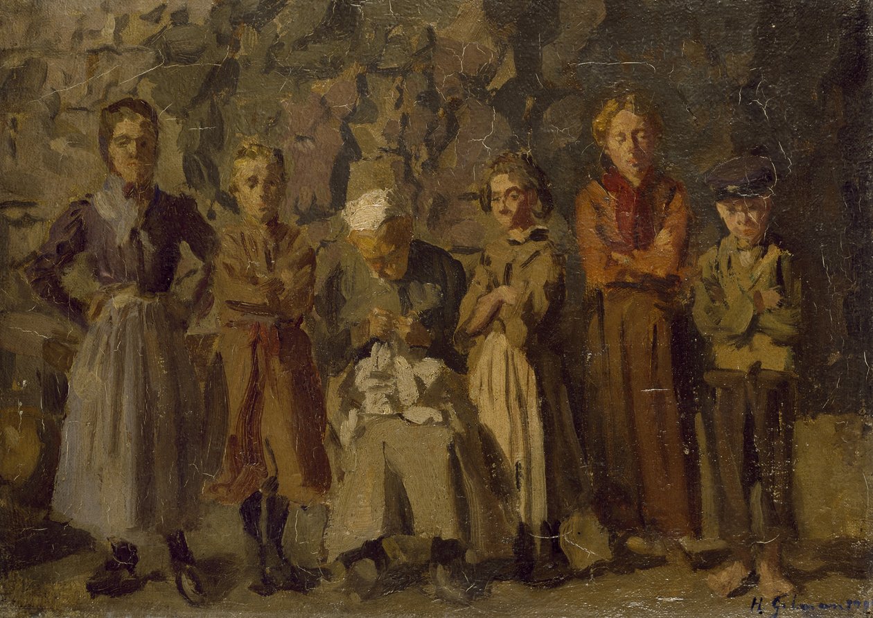 Moradores da caverna, Dieppe, 1907 de Harold Gilman