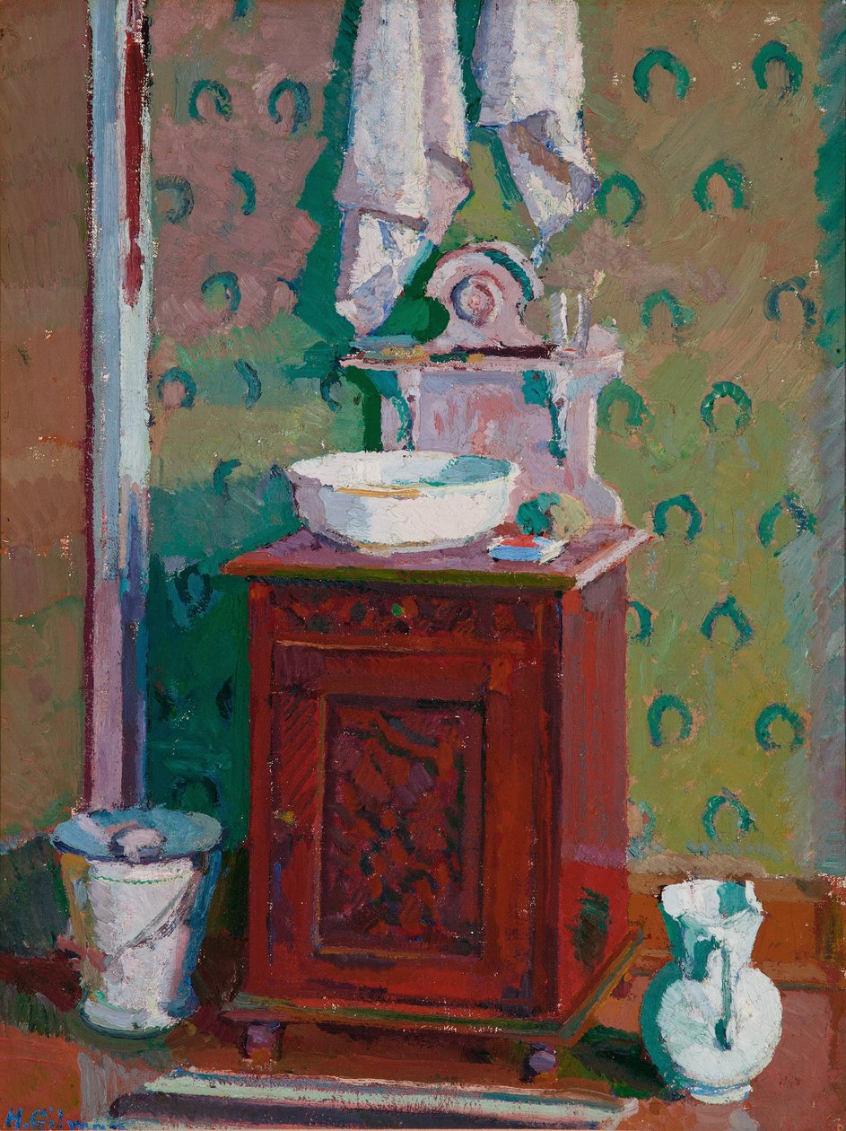 Interior com um lavatório de Harold Gilman