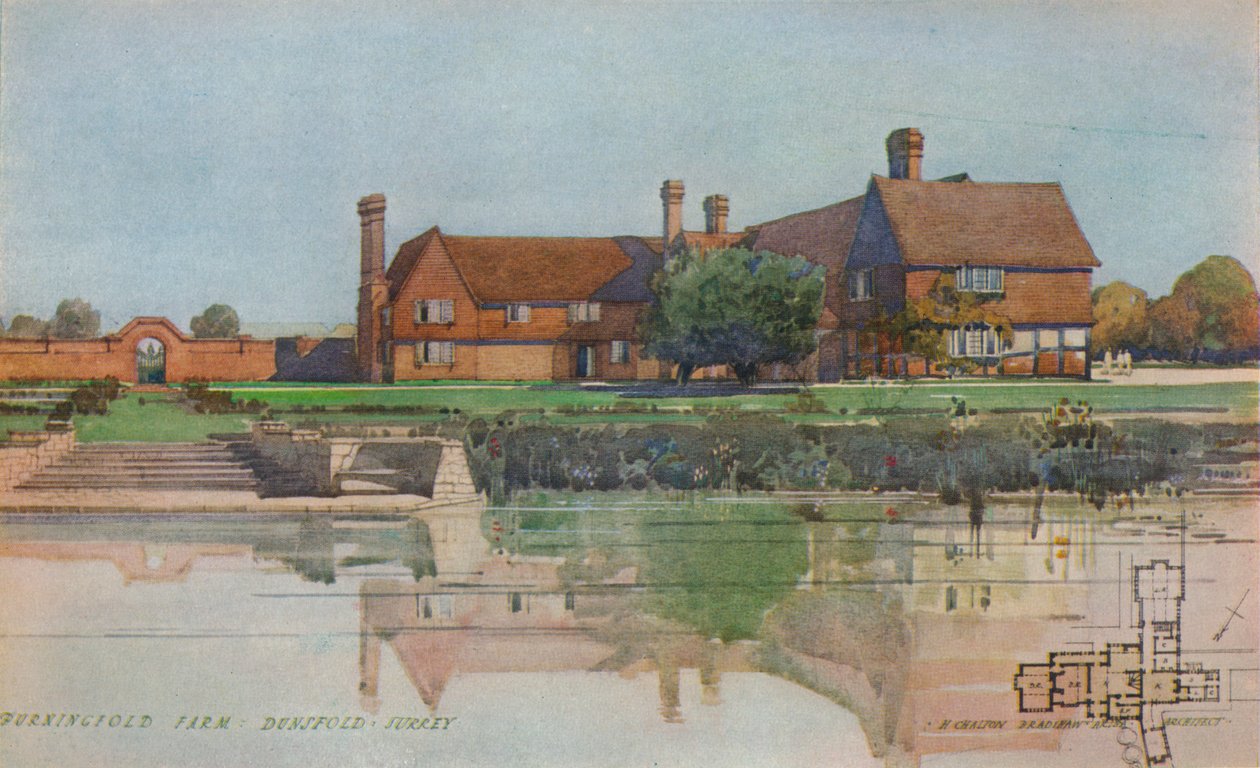 Fazenda Burningfold, Dunsfold, Surrey, c1923 de Harold Chalton Bradshaw