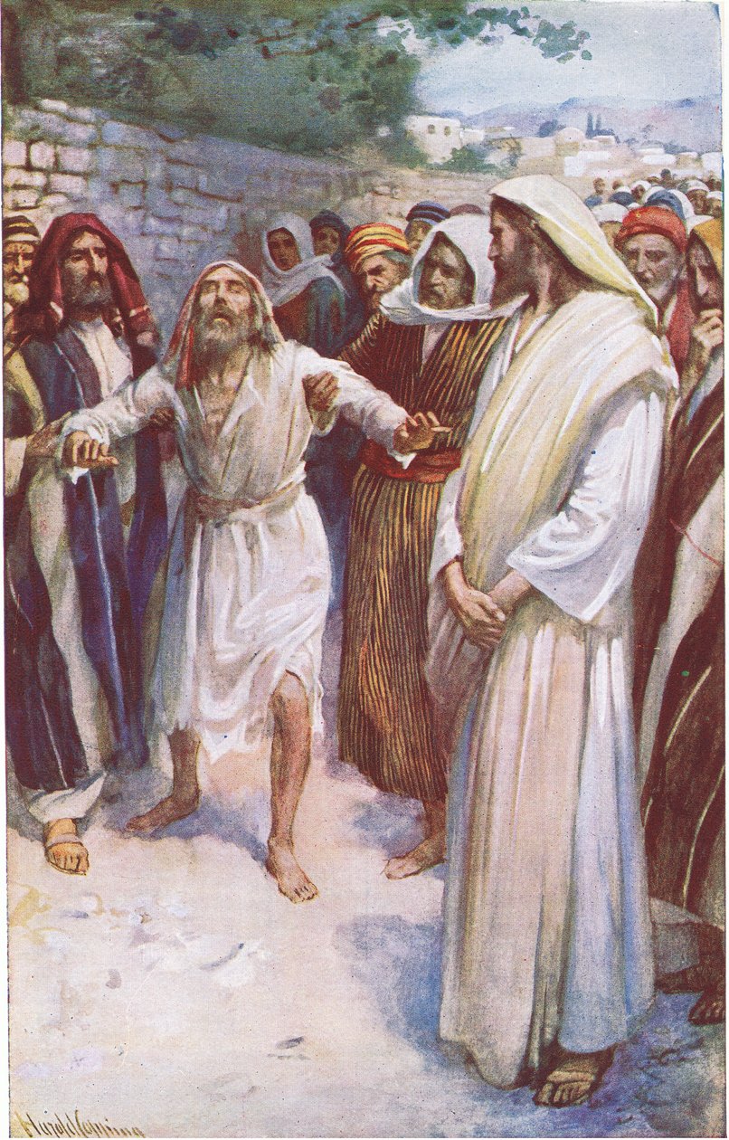Bartimaeus, ilustração deHarold Copping Pictures: The Crown Series, c.1920s de Harold Copping
