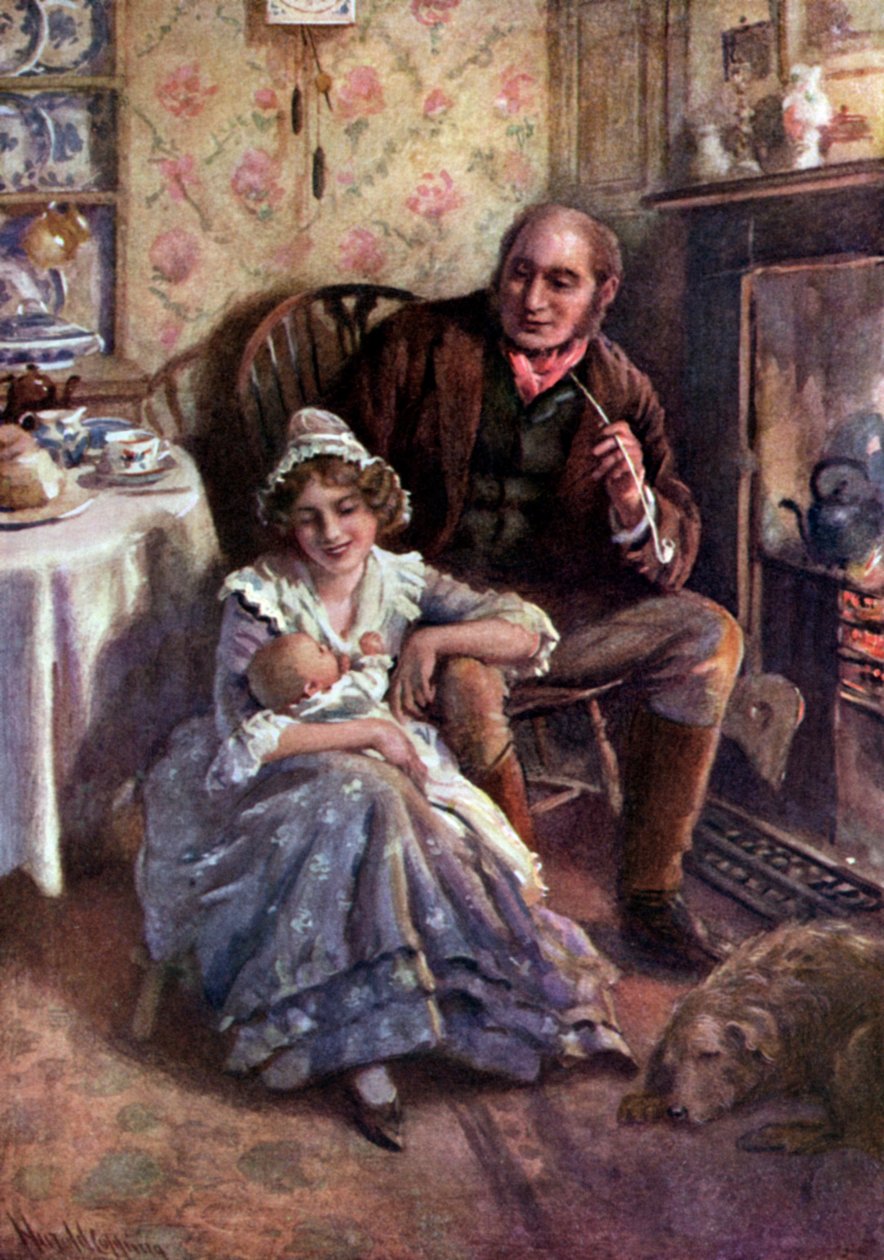 Charles Dickens, &39;The Cricket on the Hearth&39; (O grilo na lareira) de Harold Copping