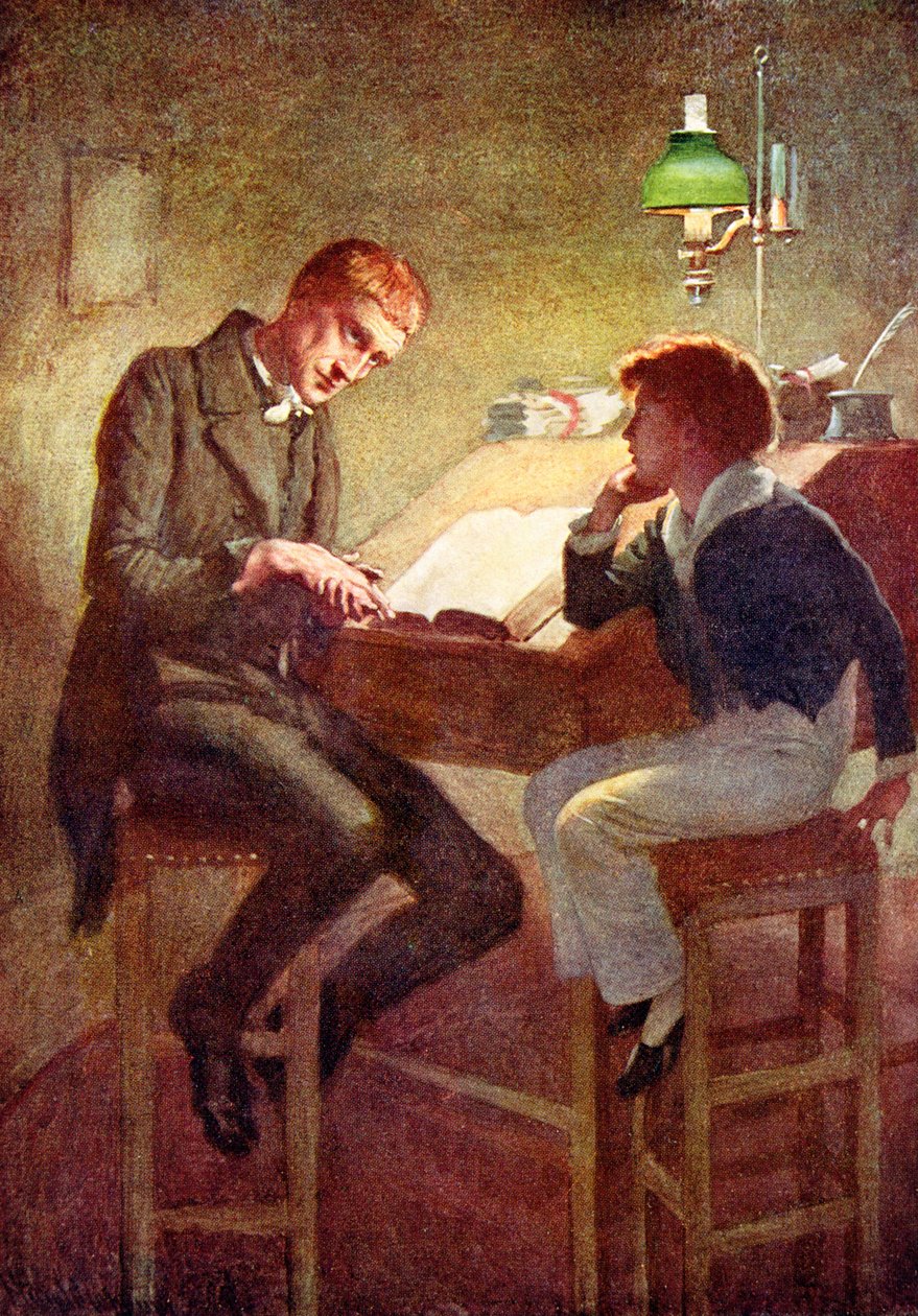 David Copperfield e Uriah Heep, ilustração para &39;Character Sketches from Dickens&39; compilado por BW Matz, 1924 de Harold Copping