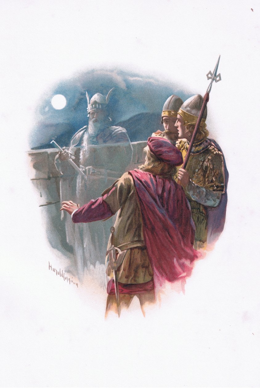 Fantasma, ilustração, de, hamlet de Harold Copping
