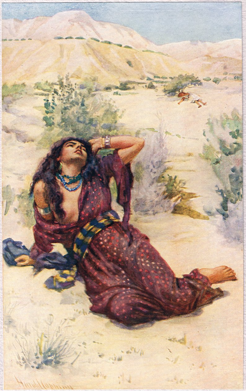 Hagar, ilustração de &39;Mulheres da Bíblia&39;, publicado pela The Religious Tract Society, 1927 de Harold Copping