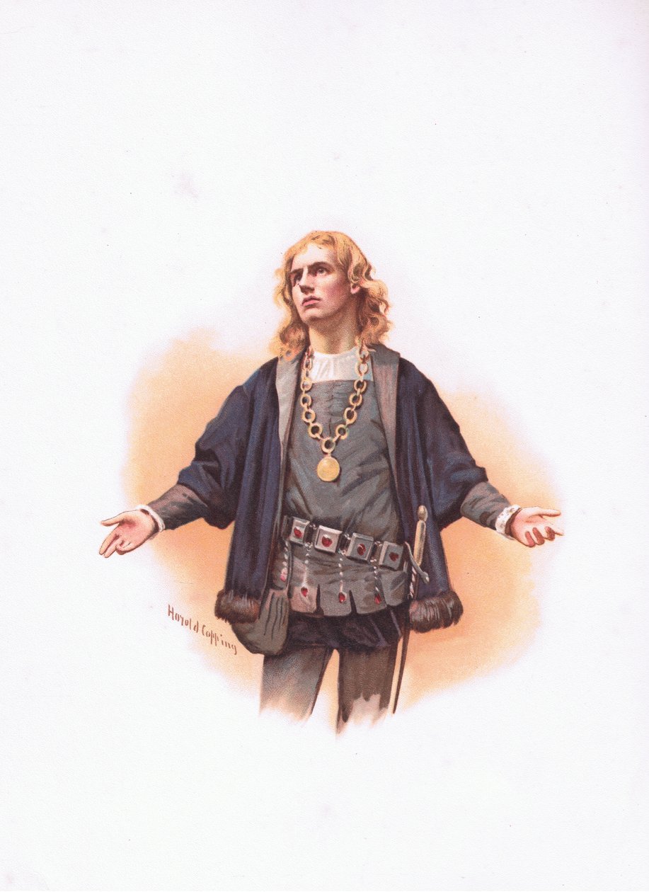 Hamlet, ilustração de Hamlet de Harold Copping