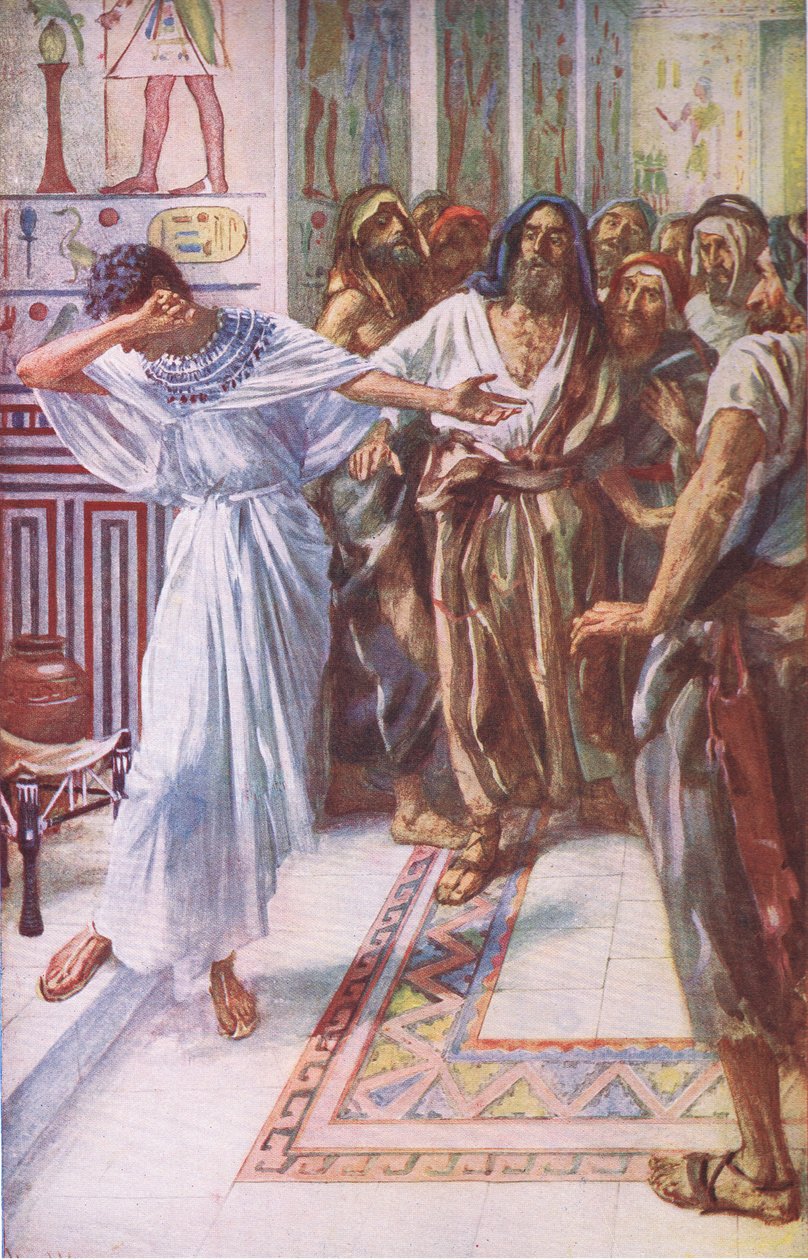 Josephs conhecido por seus irmãos, ilustração de imagens que ensinam a série de coroa, 1920 de Harold Copping