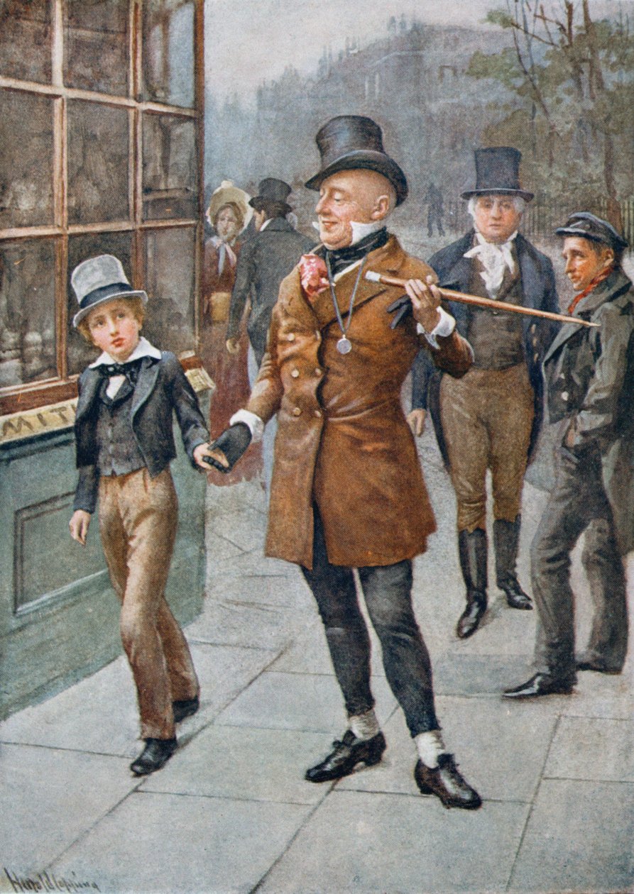 Mr Micawber Conduz David Home, ilustração de &39;Character Sketches from Dickens&39; compilada por BW Matz, 1924 de Harold Copping