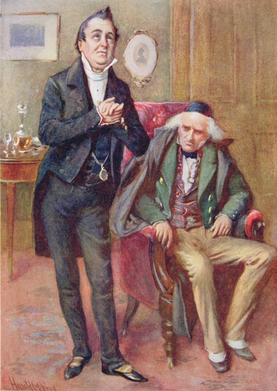 Mr Pecksniff e Old Martin Chuzzlewit, ilustração para 