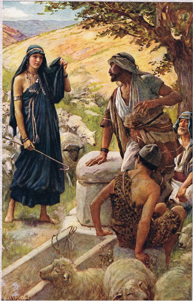 Rachel, ilustração do livro "Mulheres da Bíblia", publicado pela The Religious Tract Society de Harold Copping