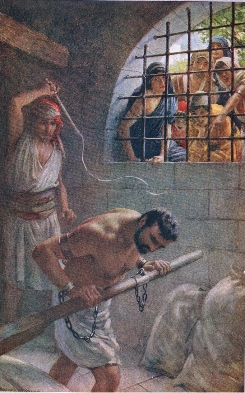 Sansão, ilustração de imagens que ensinam a série de coroa, 1920 de Harold Copping