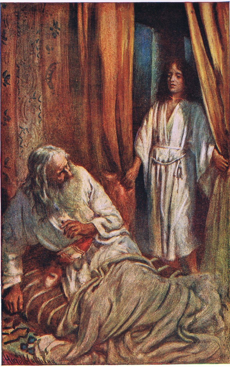 Samuel e Eli, ilustração de imagens que ensinam a série de coroa, 1920 de Harold Copping