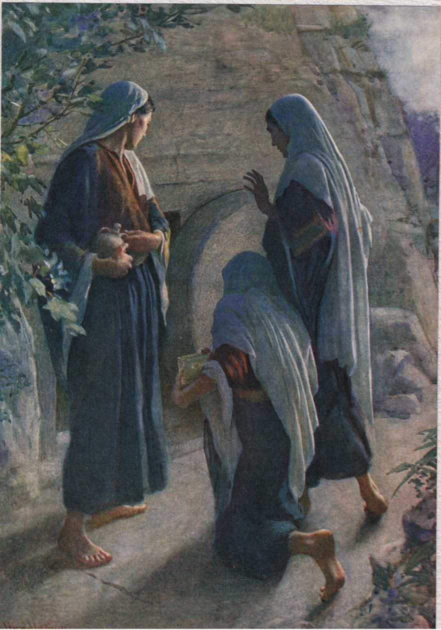 The Women at the Sepulchre, ilustração de "Women of the Bible", publicado pela The Religious Tract Society de Harold Copping
