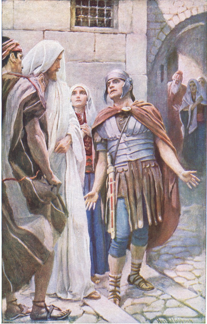 O centurião, ilustração deHarold Copping Pictures: O Crown Series, c.1920s de Harold Copping